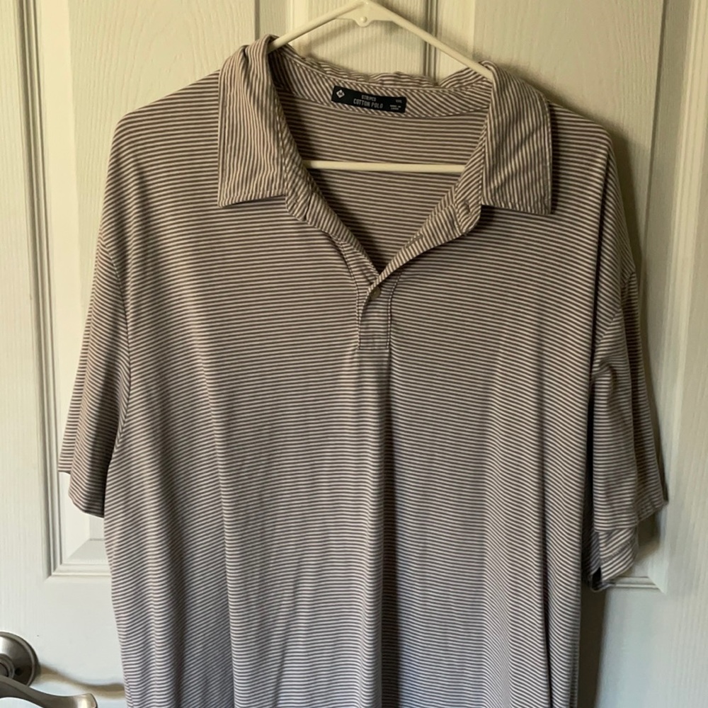 Grey/white striped Polo
